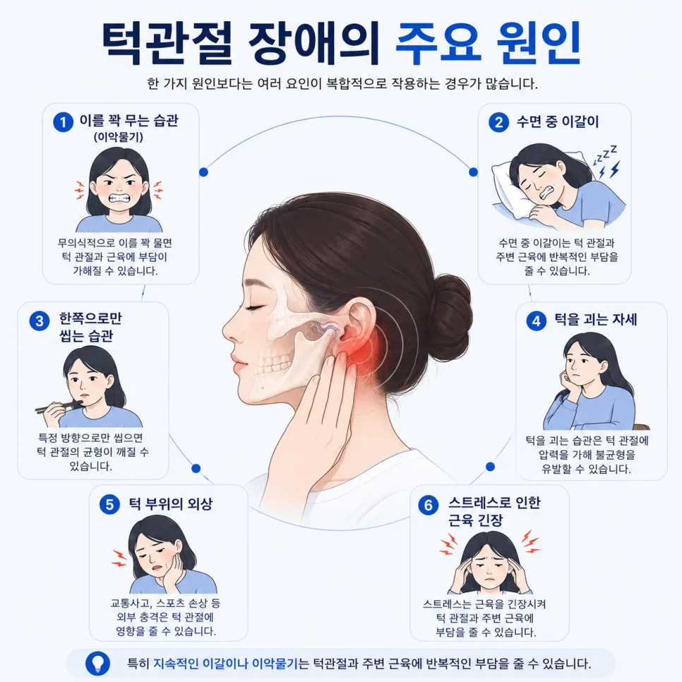 턱에서 소리가 난다면, 송도 턱관절 장애의 원인과 관리 관련 사진 3