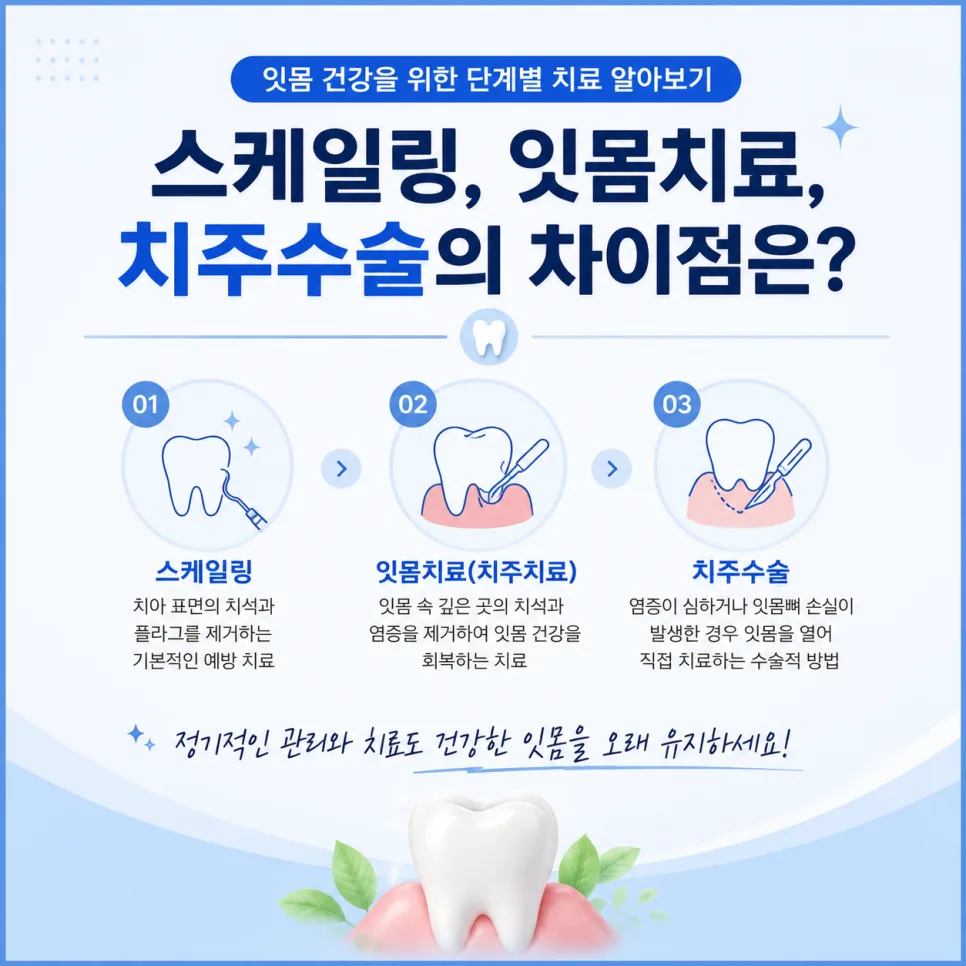 송도 잇몸치료, 스케일링과 치주치료·치주수술의 차이 관련 사진 1