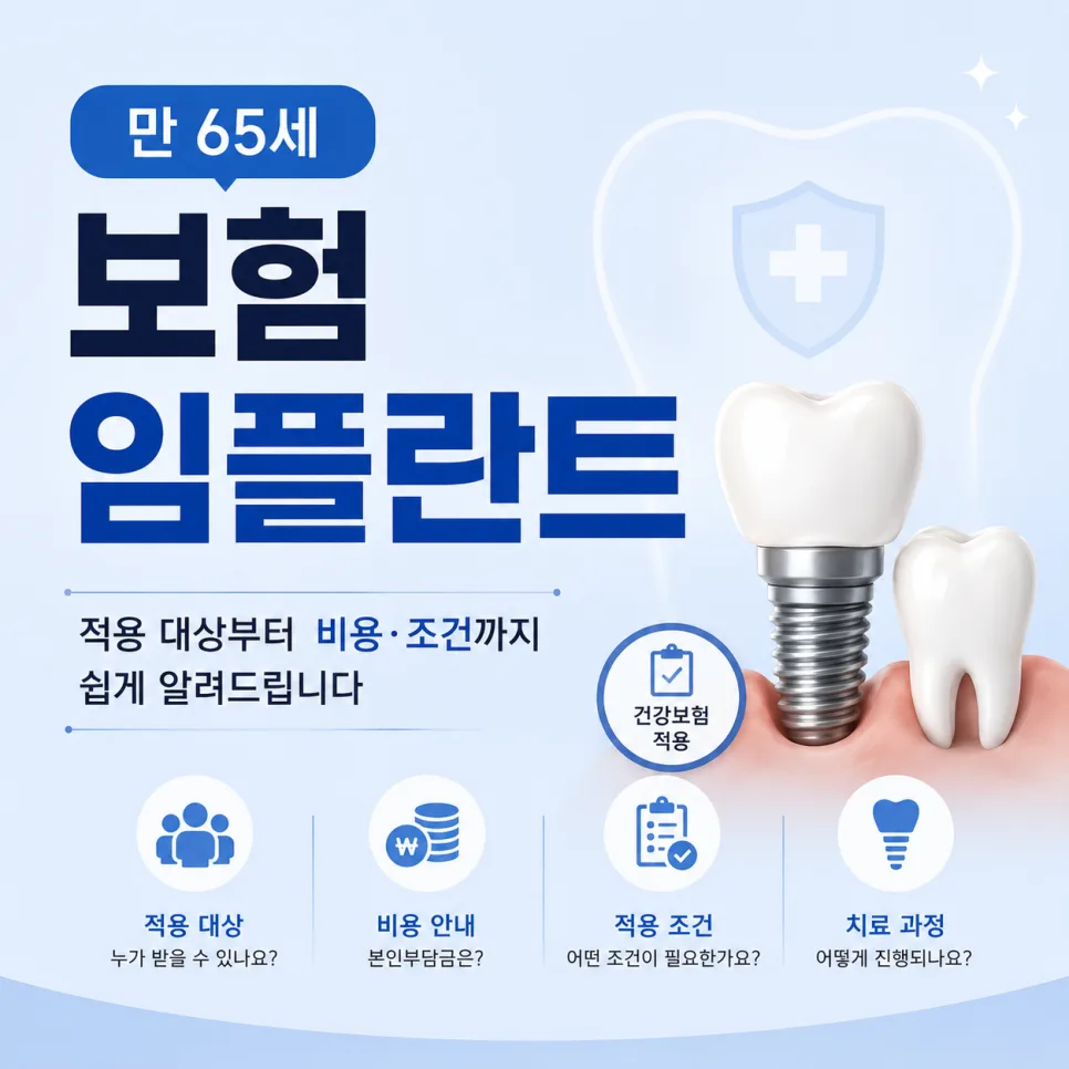 송도 치과 만 65세 보험 임플란트, 적용 대상과 조건 안내 관련 사진 1
