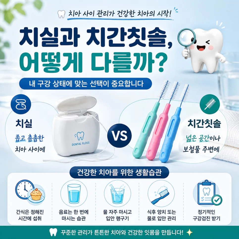 테크노파크역치과 치실과 치간칫솔의 차이와 선택 기준 관련 사진 1
