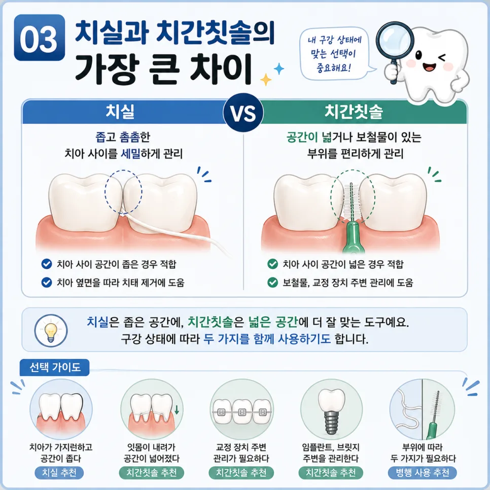 테크노파크역치과 치실과 치간칫솔의 차이와 선택 기준 관련 사진 4
