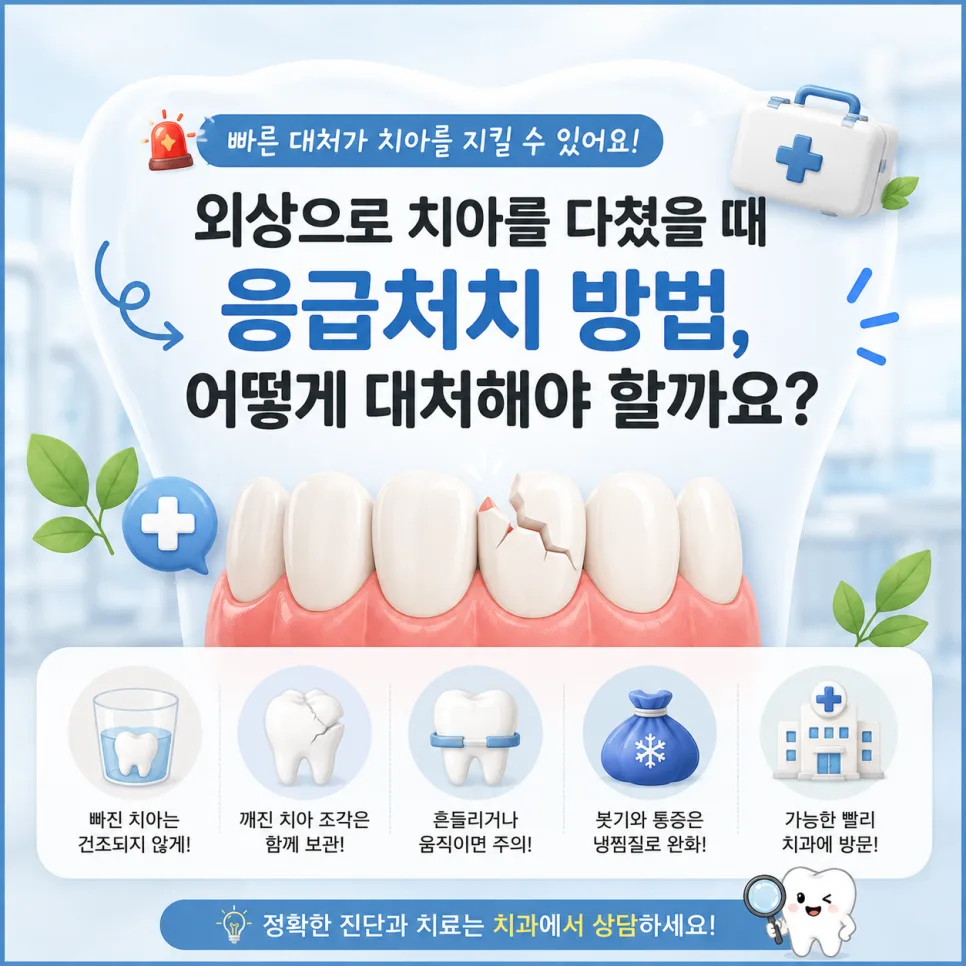 인천송도치과 치아 외상 응급처치, 다쳤을 때 대처 순서 관련 사진 1