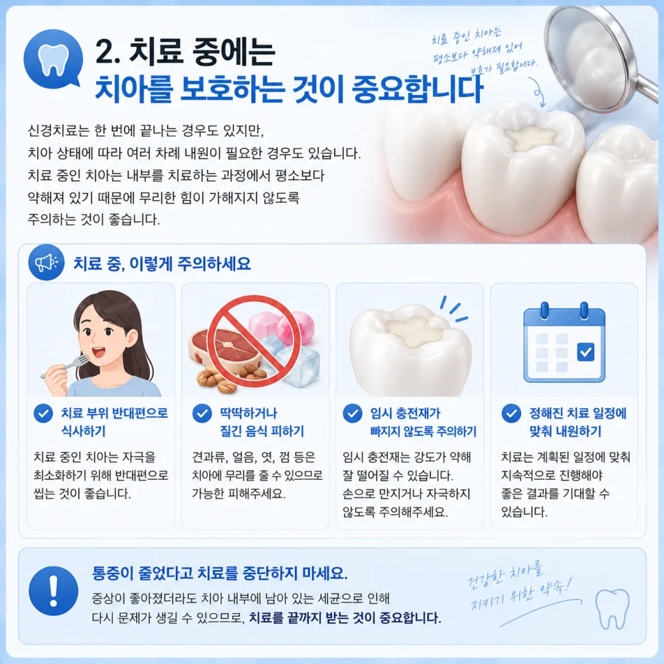 송도 신경치료, 치료 전후 주의사항과 끝까지 지켜야 할 관리법 관련 사진 3